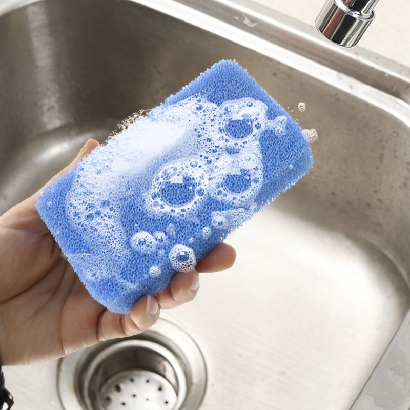 Multi-Purpose Scrub Sponges for Kitchen- Non-Scratch Microfiber Sponge Along with Heavy Duty Scouring Power