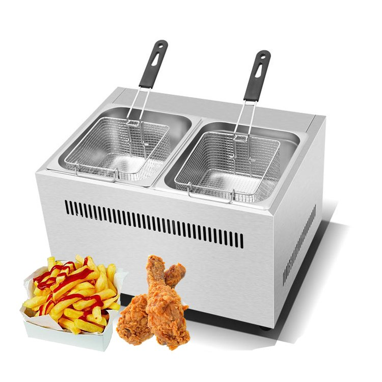 Chuangyu Best Selling Products in Asia 2 Baskets 2 Tank Gas Power Propane Deep Fryer for Chips