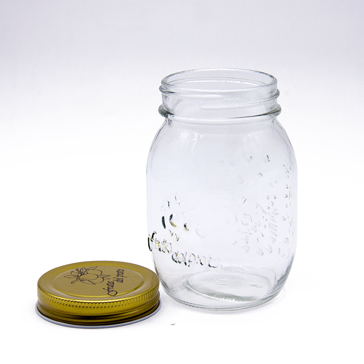 Round Mason Glass Jar with Screw Top Tinplate Cover Lid