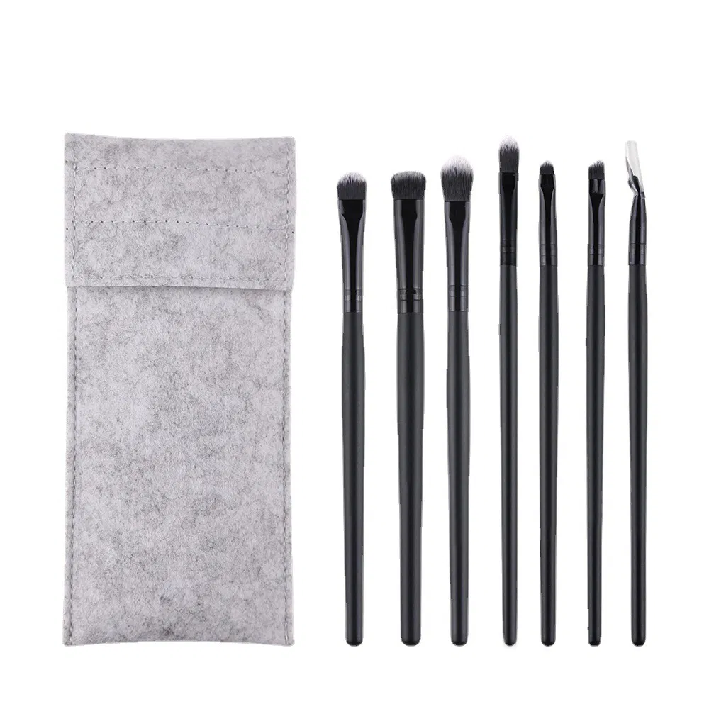 8PCS Black Color Wood Handle Makeup Brushes Set with Flannel Bag High-Quality Beauty Tools