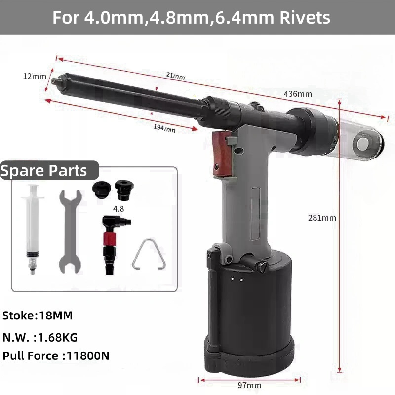 Пневматическая заклепочная машина с длинным носиком