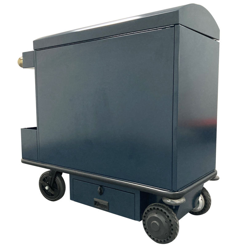 Heavy-Duty Electric Metal Trolley for Hotel Waste Management Durable Steel Construction Hotel Amenities