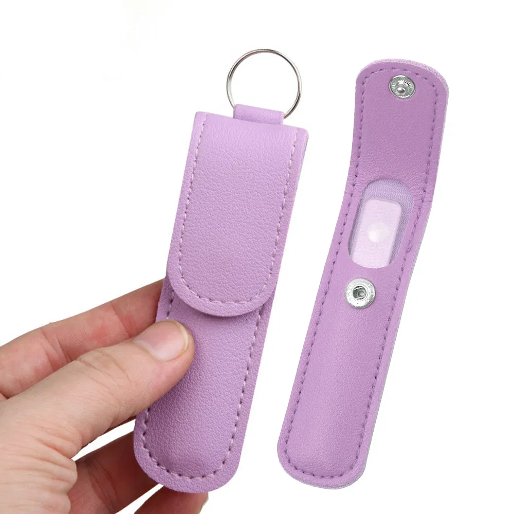 Custom Mini Glass Manicure Supplies Glass Crystal Nail Art File Natural Nano Nail Buffers with Leather Case