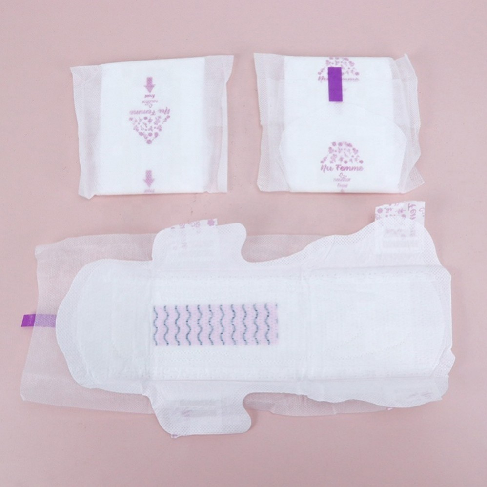 Private Label Maternity No-Woven Absorbent Print High Quality Super Absorbent Wing Side Tape Lady Pads Sanitary Napkin