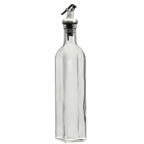 New Arrival Kitchen Vinegar Glass Cooking Olive Oil Bottle with Pourer Spout for Condiment Soy Sauce