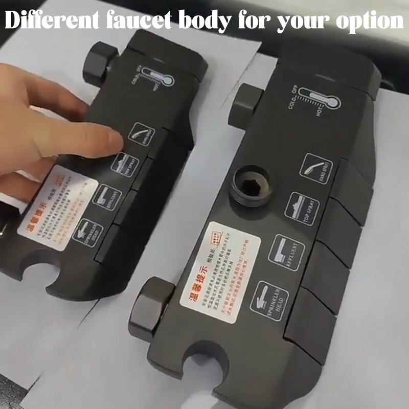 Piano Key Design Metal Gun Shower System Wall Mount Rain Bathroom Shower Set