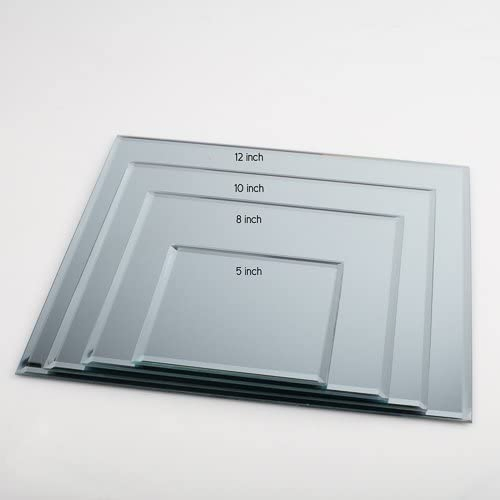 5 X 12 Inch Rectangular Mirror Plate, 3mm Thick with Beveled Edge, 3 PCS