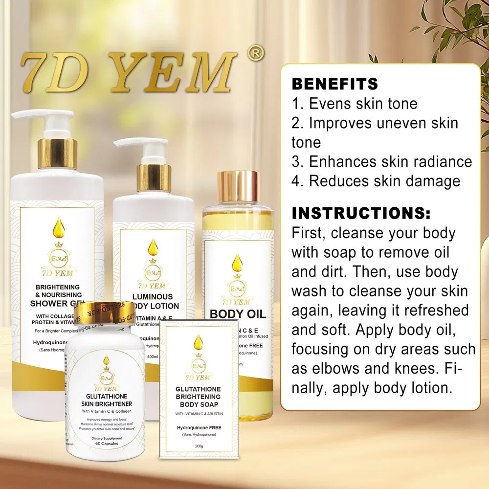 OEM Custom Glutathione Beauty Moisturizing Skin Removing Dark Spots 24K Perfect Gold Skin Care Set for Black Women