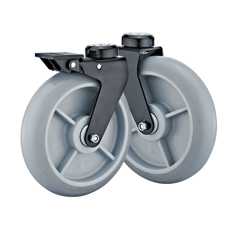 8''emergency Medical Cart Grey Foamed PU Caster TPR Hospital Equipment Caster Wheels
