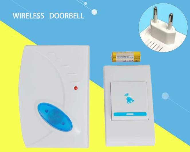 Modern Wireless Doorbell with Battery and Adjustable Volume Levels