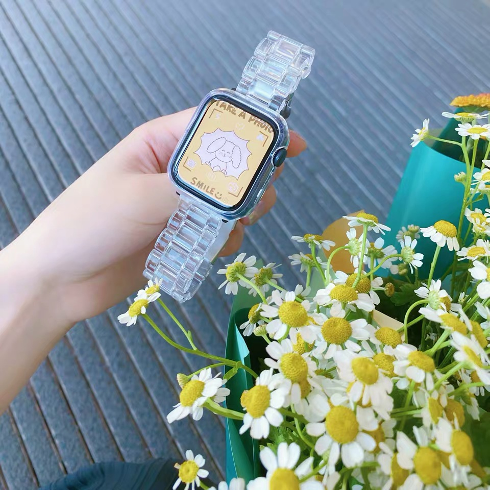 Factory Price Plastic Strap for Apple Watch Band 38/40/41mm Transparent Smart Bracelet for iWatch Series 7 6 5 4 3 Se 42/44/45mm