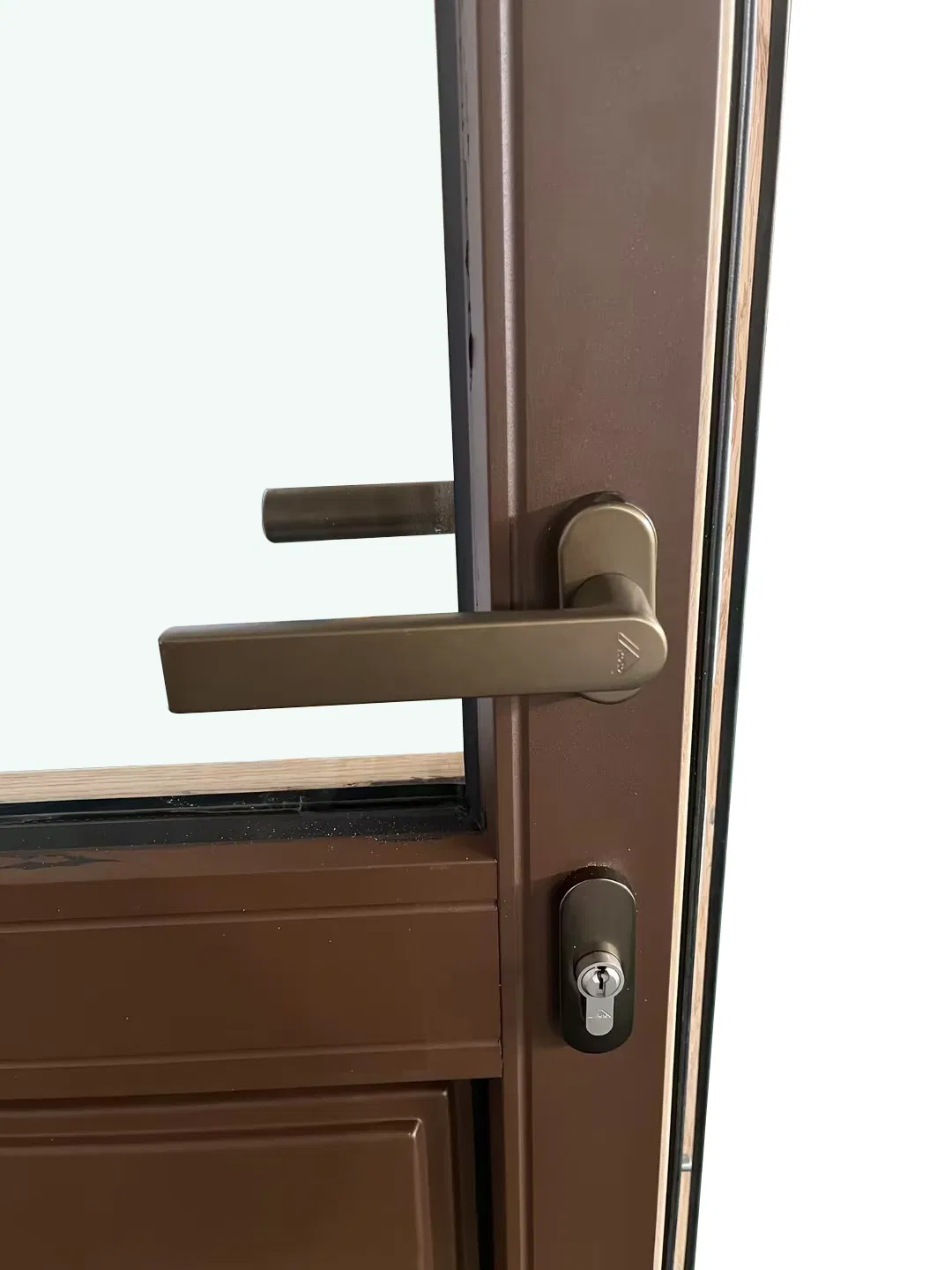 Penjoy Factory Price High Performance Aluminum Wooden House Door Double Glazing