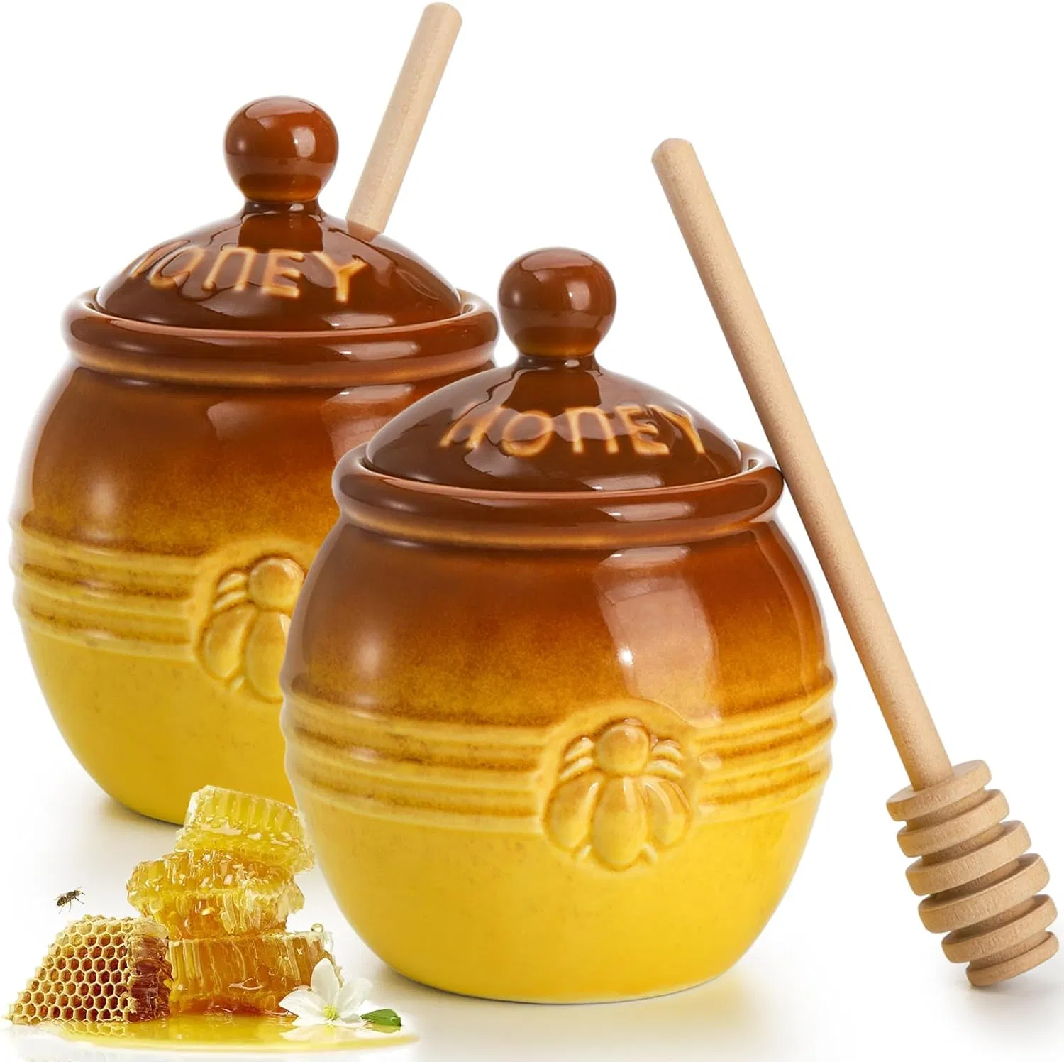 Bee Desigbn Home Kitchenware Honey Jar