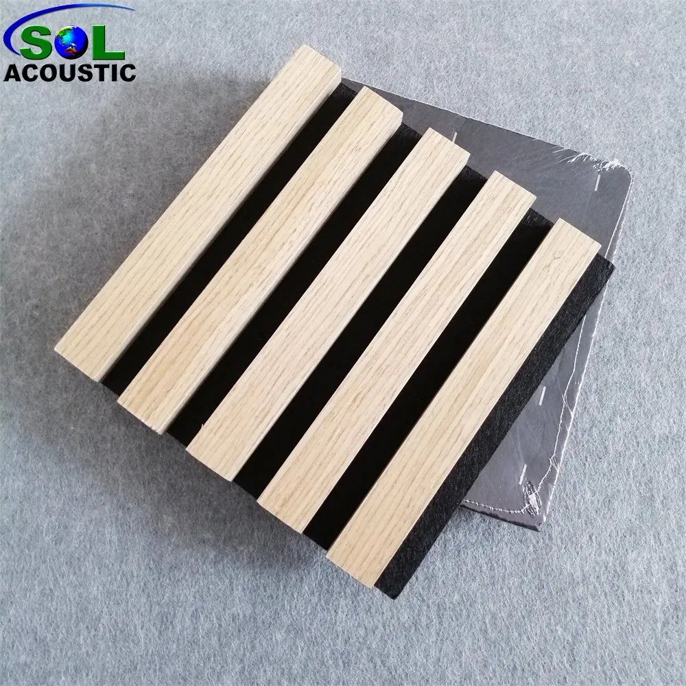 Sol Acoustic Wood Slat Acoustic Panel Soundproofing Pet Felt MDF Board