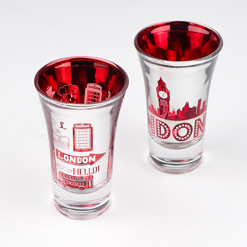 Wholesale Customized Your Logo Souvenir Tourist Gifts Decor Electroplated Trumpet Shot Glasses