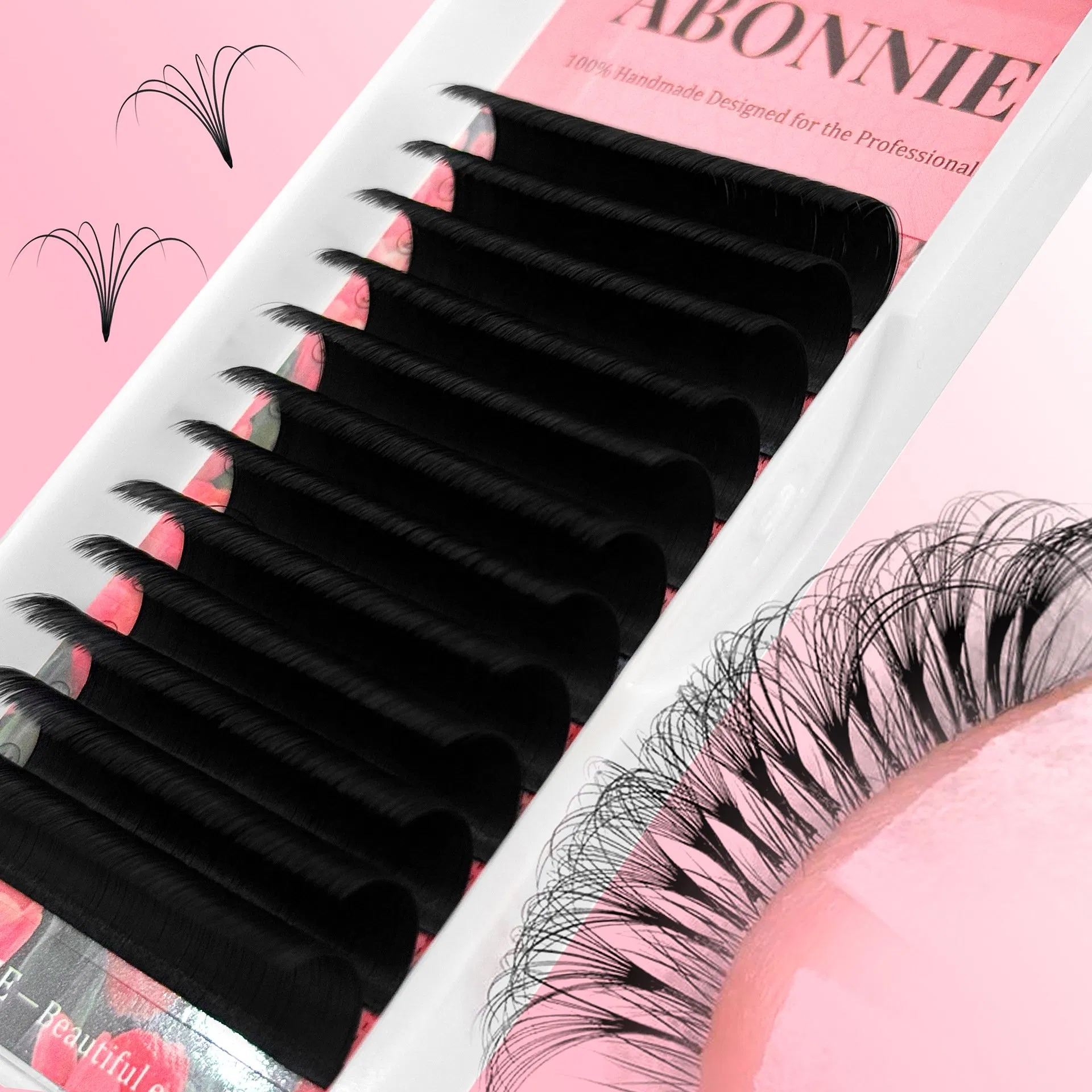 12 Rows 0.05mm C/D Hybrid Length Fast Bloom Classic Easy Fans Lashes