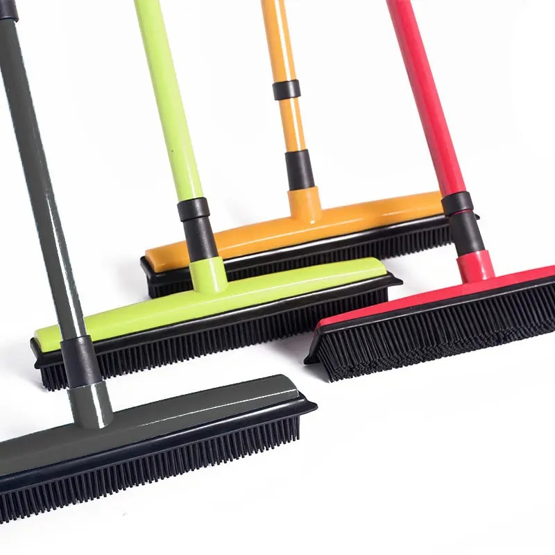 Adjustable Rubber Pet Hair Removal Broom Brush Dust Scraper Carpet Sweeper Wash Mop Telescopic Window Car Floor Cleaner