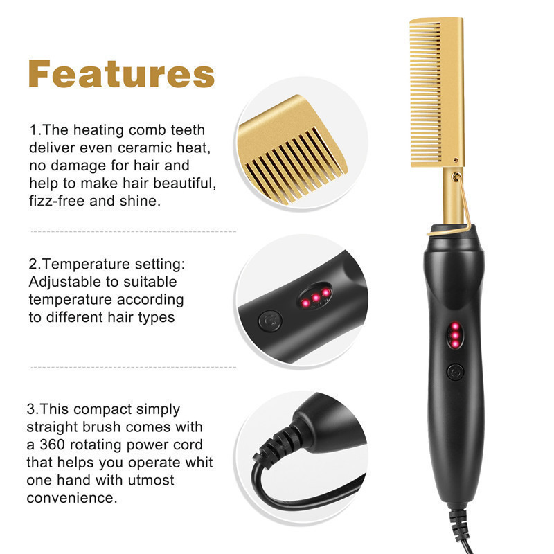 Dry and Wet Dual-Purpose Copper Comb Straight Hair Roll Rod Household Roll