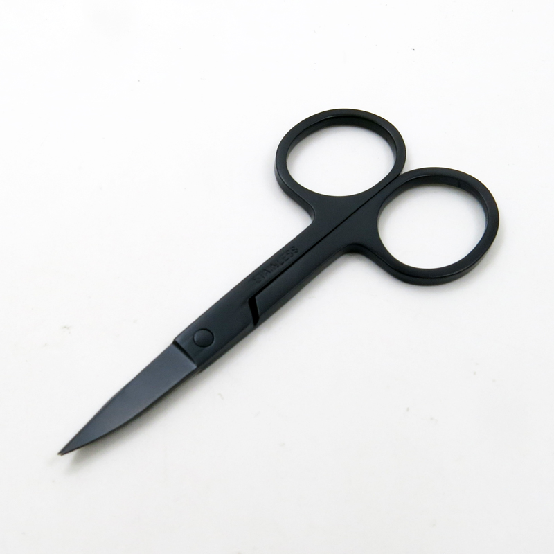 Black Color with Stainless Steel Sharp Beauty Makeup Scissors for Eyebrow Hair Facial Trimming Tweezers