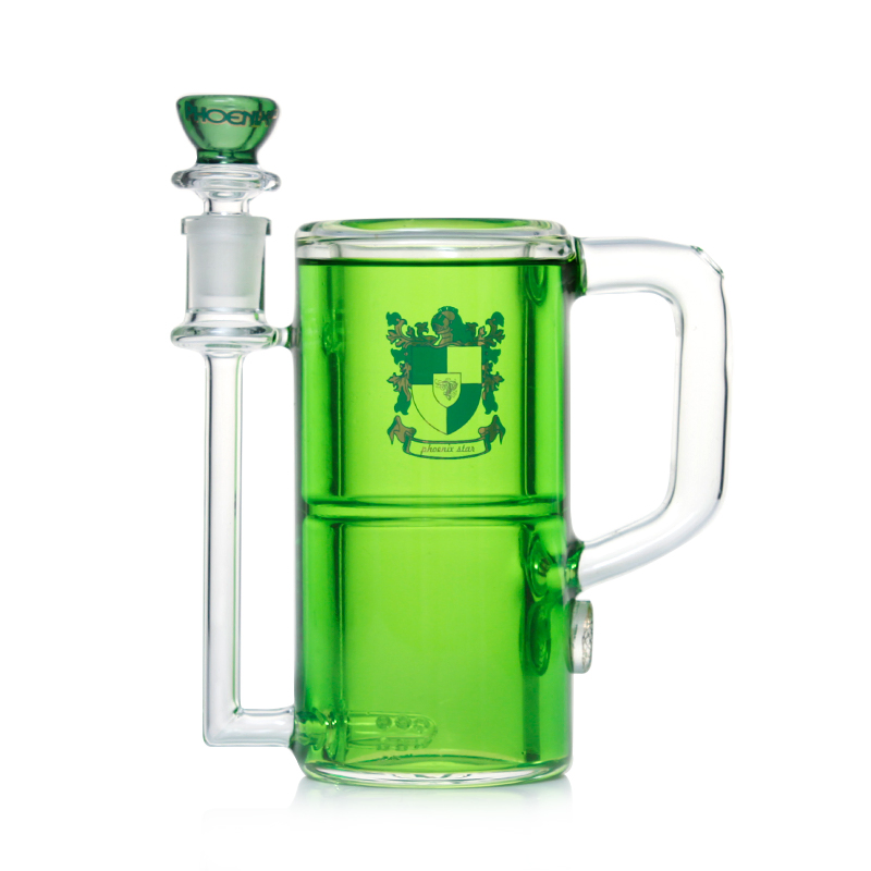 Phoenixstar 6 Inches Wine Glass with Glycerin Freezable Coil Mixed Colors Wholesale Hookah Smoking Pyrex Glass Pipe