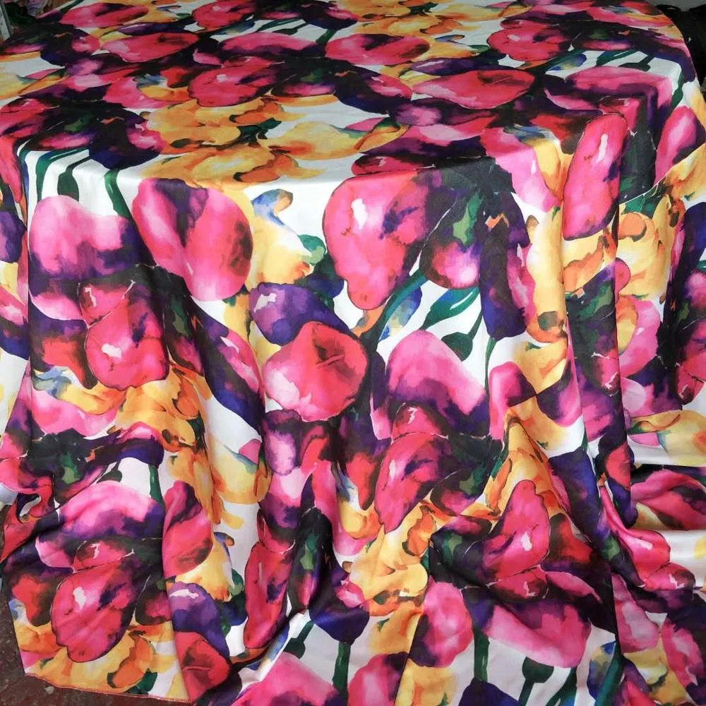 Red Plum Natural Flowers Print Design Table Cover Cloth China Factory