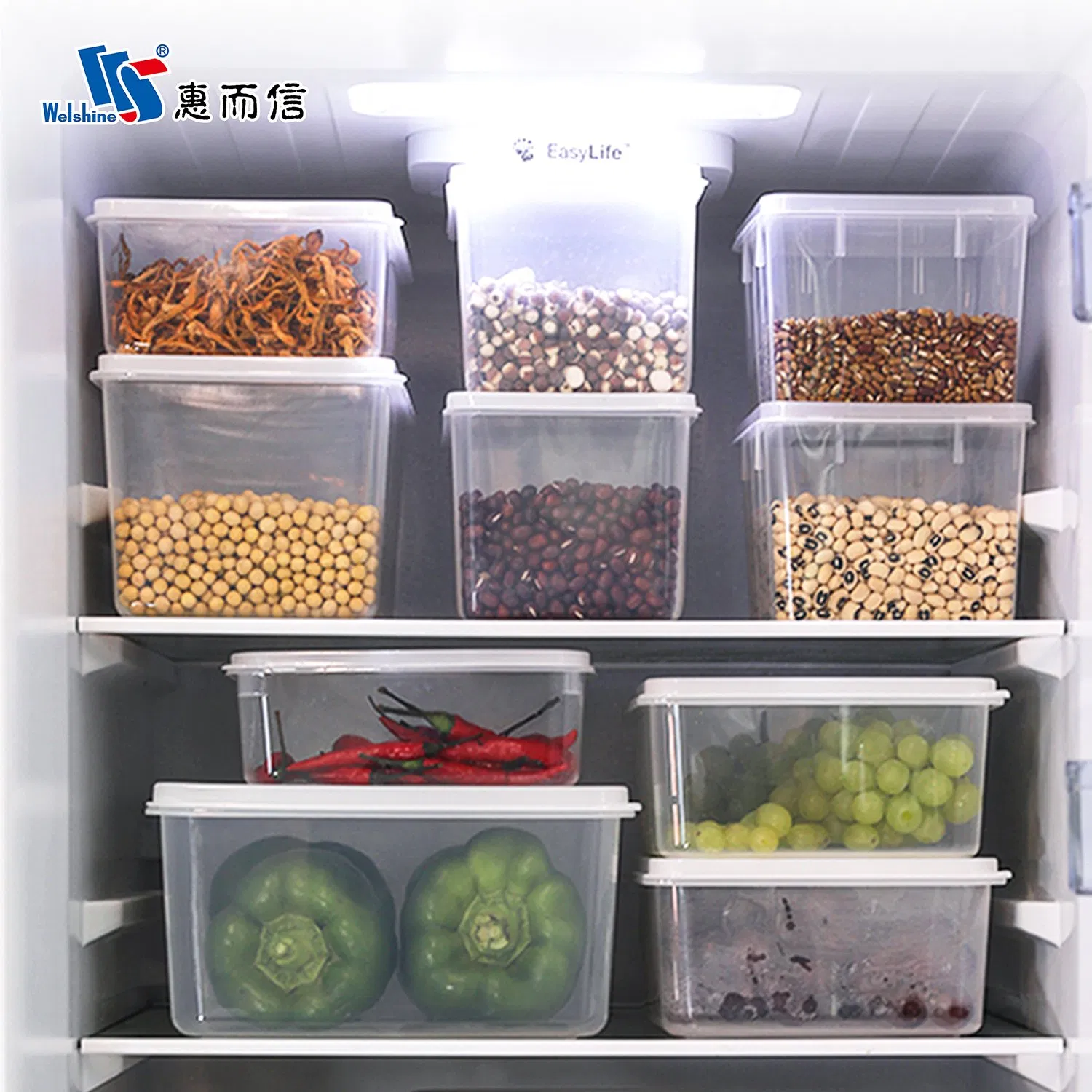 PP Material Snack Preservation Fresh Food Kitchen Container Refrigerator Storage Box Tank