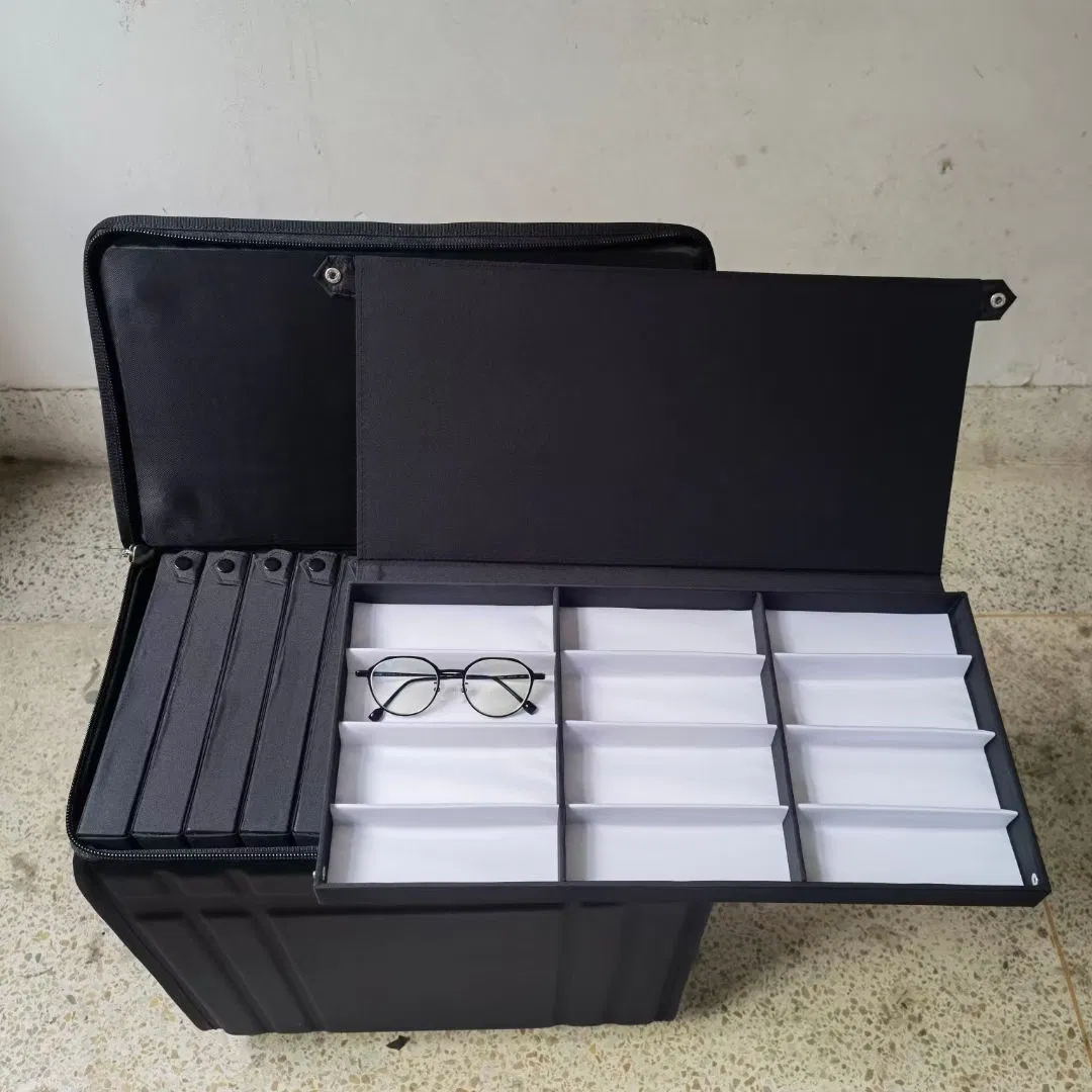 Large Retail Trolley Case Multiple Optical Frame and Sunglasses Eyewear Display Puller Suitcase