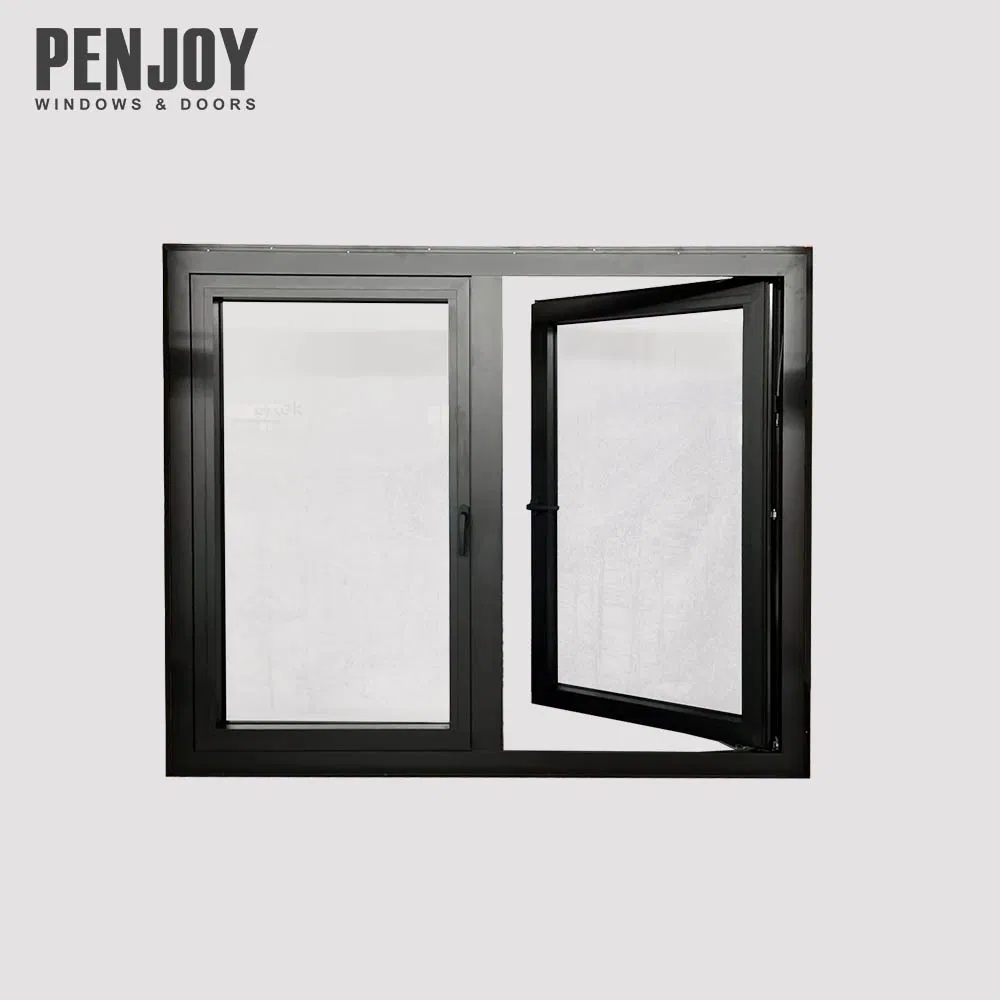 Penjoy Aluminum Outward Opening Window Customized Size Triple Glazed Casement Window