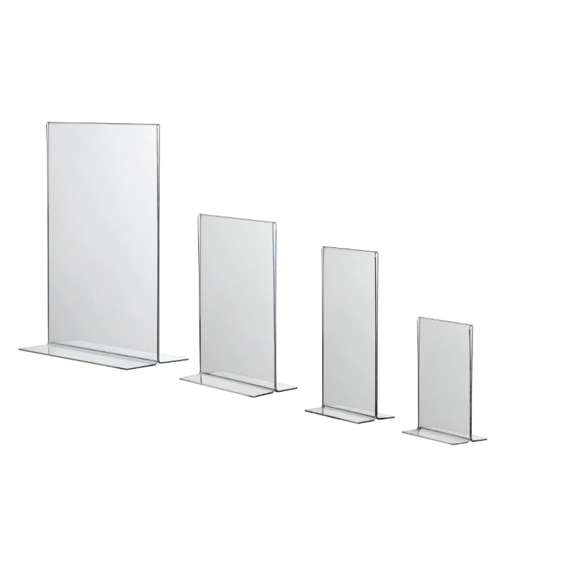 Acrylic Menu Card Holder ""T Shape"" A4, Crystal Clear, Advertising Standsmenu Holders & Stands for Tables Single Sided Sign Holders