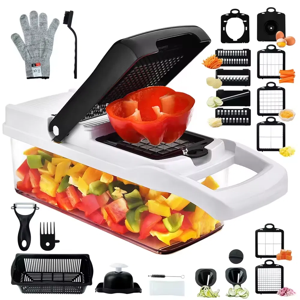 Multi-Function Manual Potato Onion Spiral Vegetable Slicer