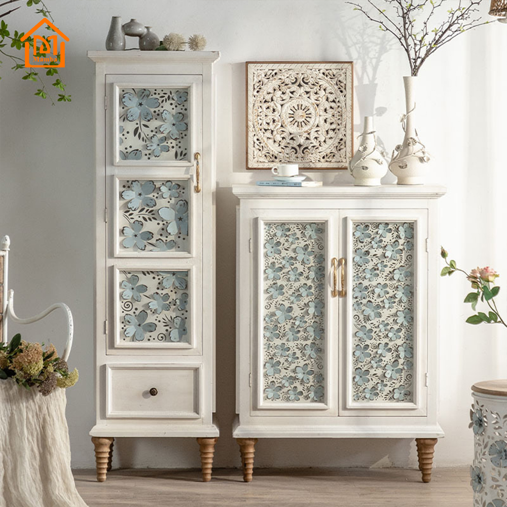 Шкаф массив дерева белый скандинавский стиль винтаж