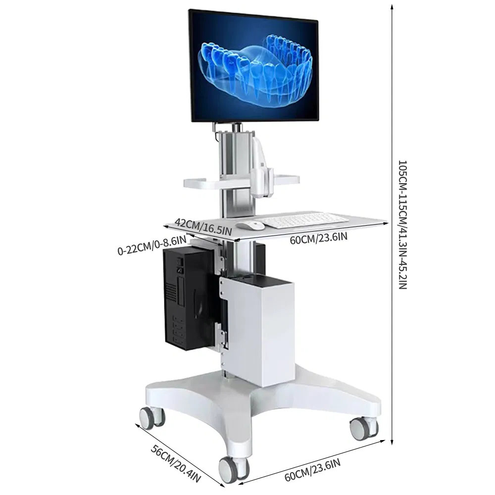 Medical Computer Trolley Cart with UPS Battery for Office Hospital Workstation Oral Scanner Nursing Cart