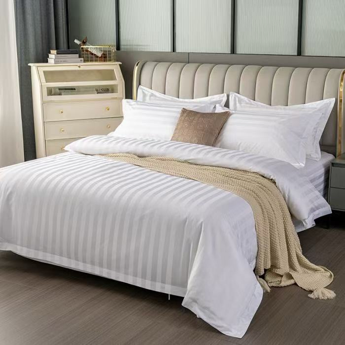 Nantong White Cotton Hotel Bed Sheets