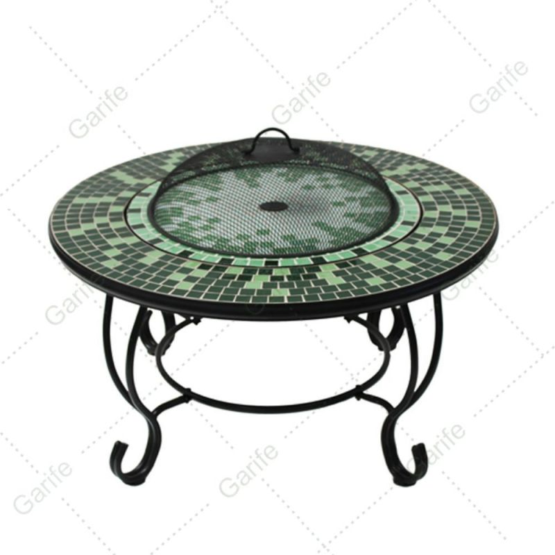Wholesale Mosaic Tile Table Fire Pit Cooking BBQ Grill for Wood Burning