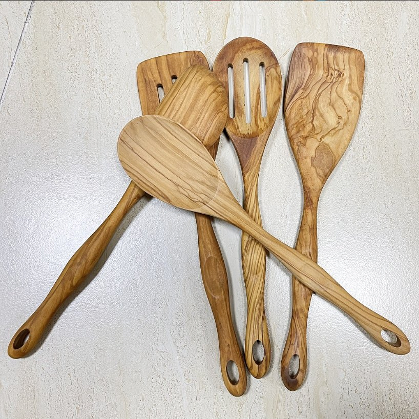 Olive Wooden Kitchenware Kitchen Utensils Set