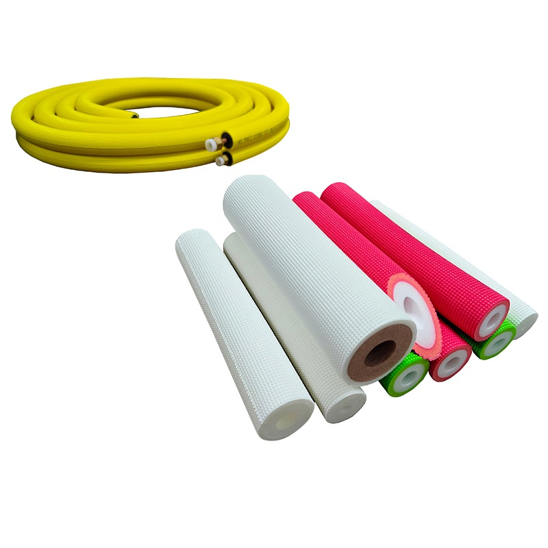 White 1/4''+1/2'' 3m Split PE Insulated Copper Pair Coil Connection Pipe for Air Conditioning