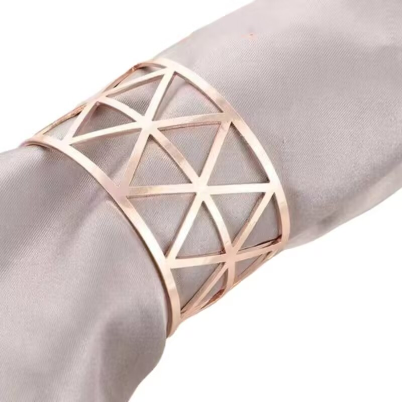 High Quality Geometric Metal Ornament Simple Fine Dining Room Napkin Rings