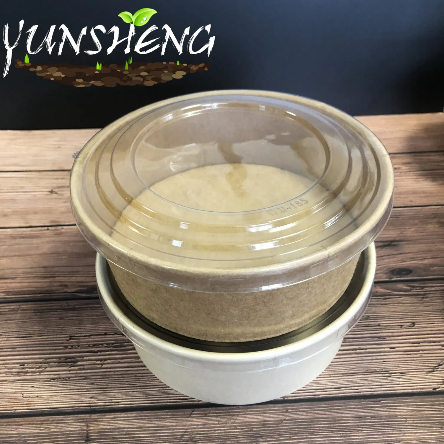 Compostable Salad Bowl Round Kraft Paper Bowl with Lid