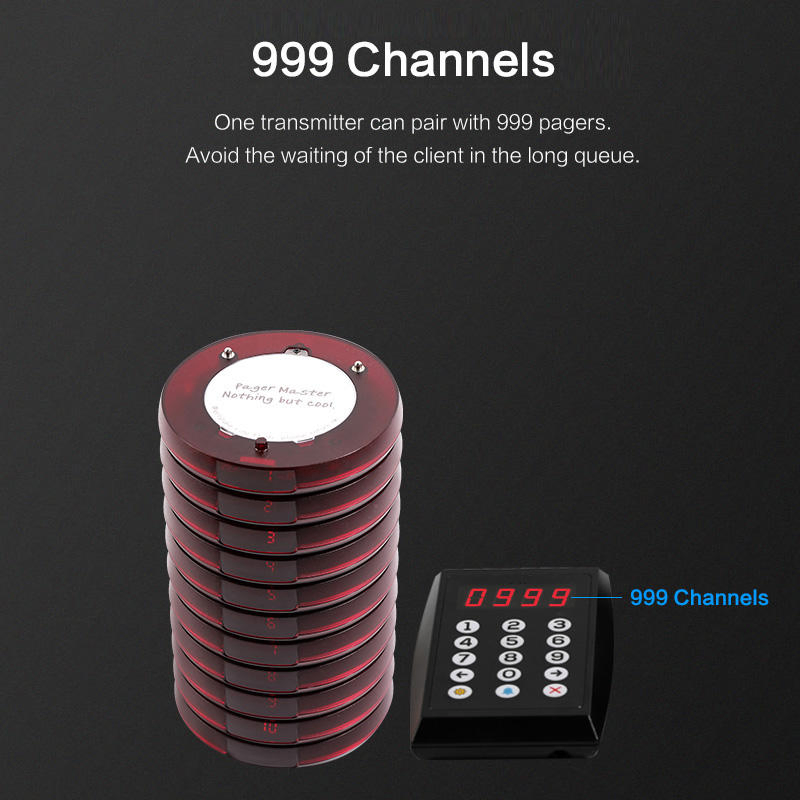 Free Logo Printing Wireless Restaurant Pager System for Customer Guest Food Court