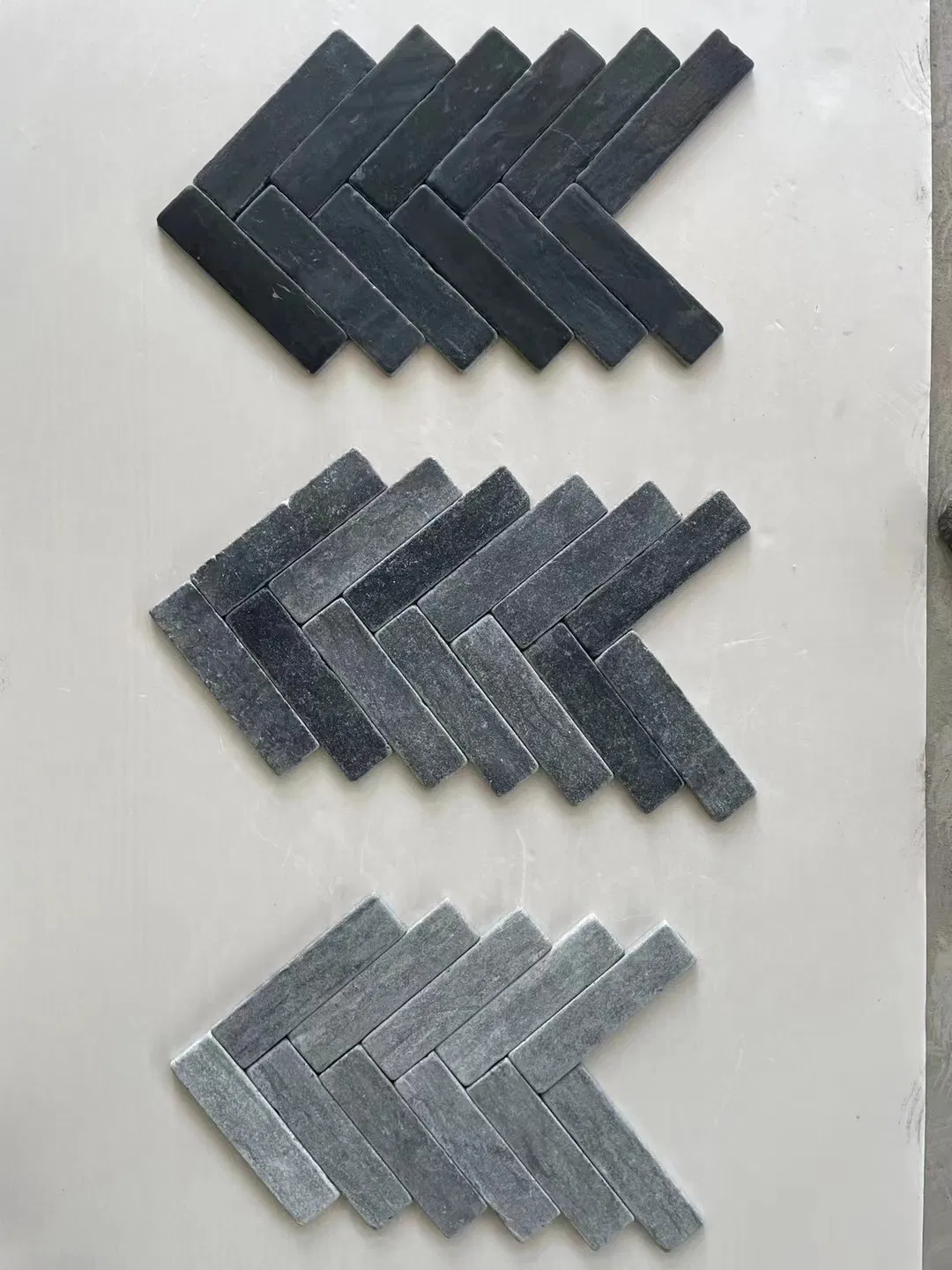 Black /Beige Brushed Stone Travertine 2X8 Brick Subway Tile Stone Mosaic on Wholesale