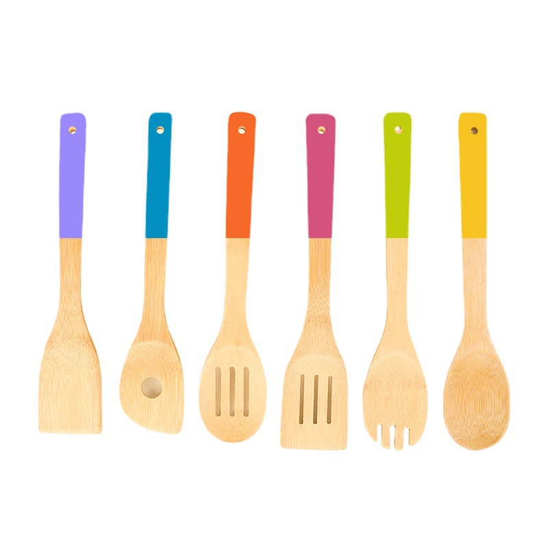 Amazon Hot-Selling Cooking Tools Bamboo Kitchen Utensils Set Natural Material