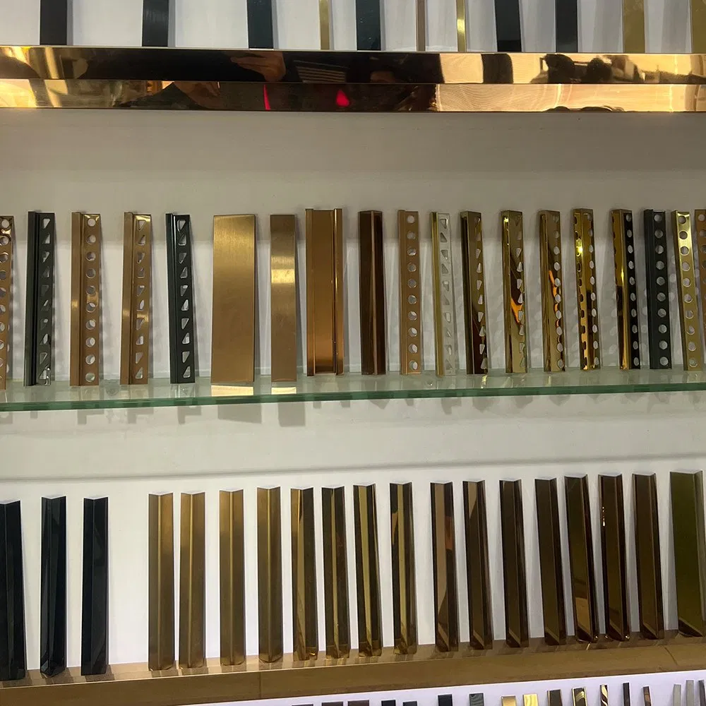 High Quality Decorative 304 316 PVD Color Tile Trim Inox T U L Shape Profile for Wall Cladding