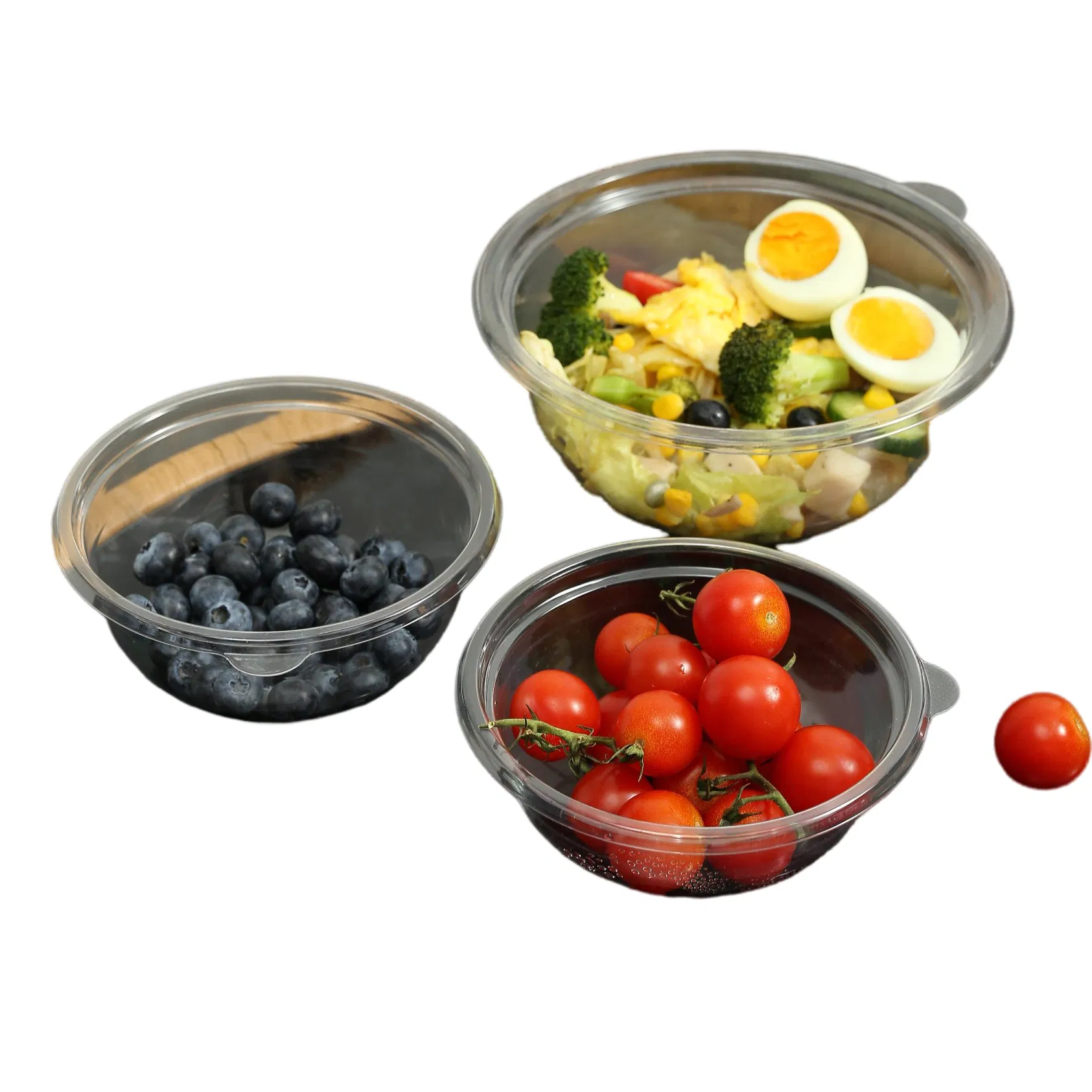 Elegant Portable Transparent Salad Bowl for Fresh Fruits and Vegetables