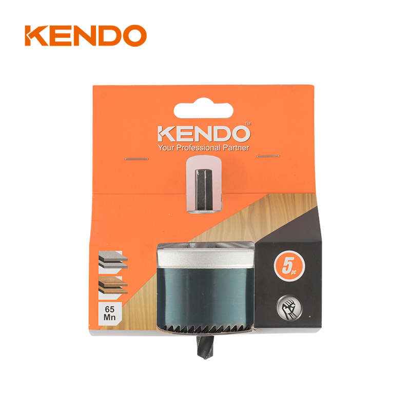 Kendo Interchangeable Blade 5PC Wood Hole Saw Set with Die-Cast Aluminium Mandrel Provides Durability
