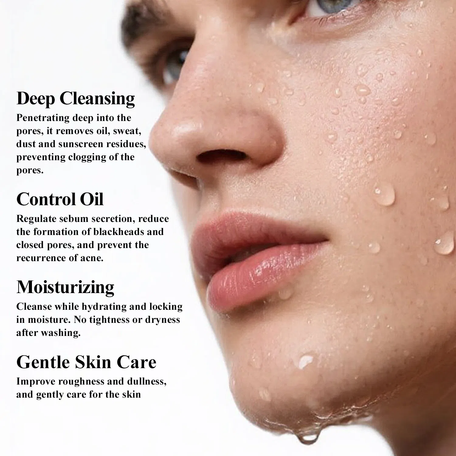 Oil Control & Deep Cleansing, Niacinamide & Salicylic Acid, pH-Balanced Men's Facial Cleanser