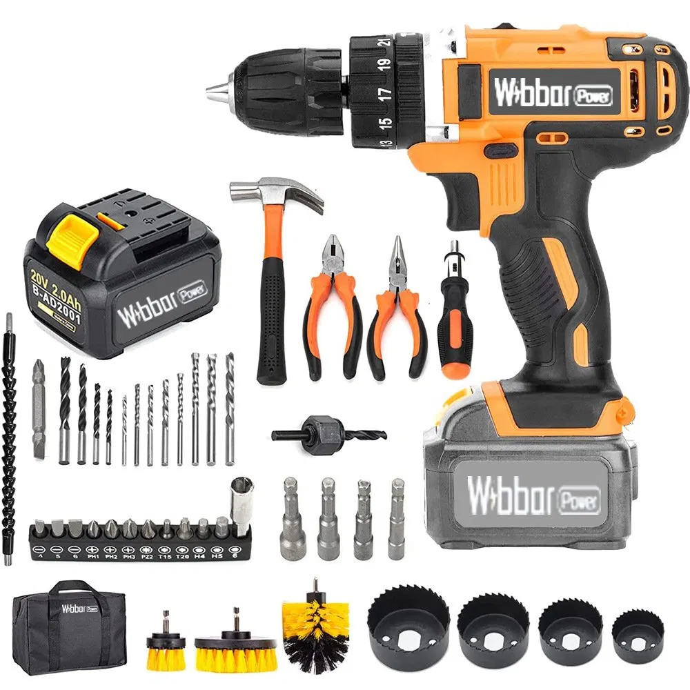 Аккумуляторная дрель-шуруповерт с ударным механизмом, 2 скорости