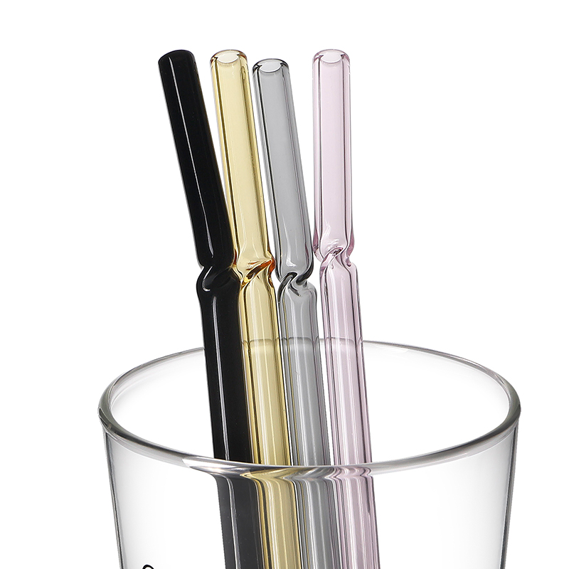 Reusable Glass Straws for Drinking with Strawing Packaging Box and Brush