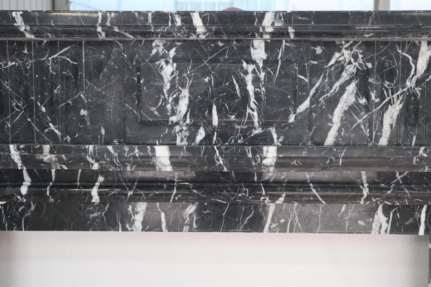 Best Ideas Decoration Nero Marquina Black and White Marble Fireplace Mantel Surround