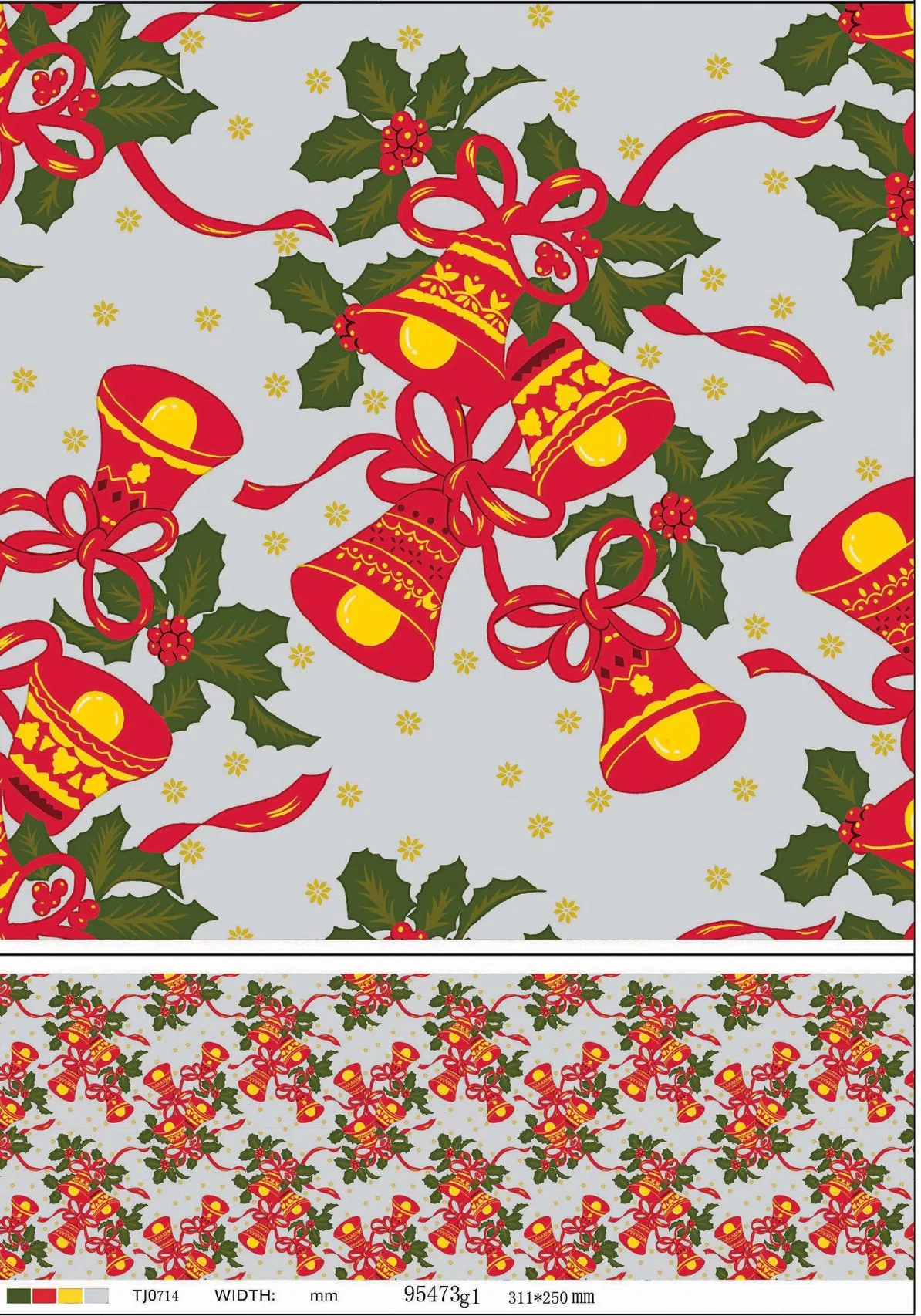Christmas PVC Printed Tablecloth with Flannel Backing (TJ0759)