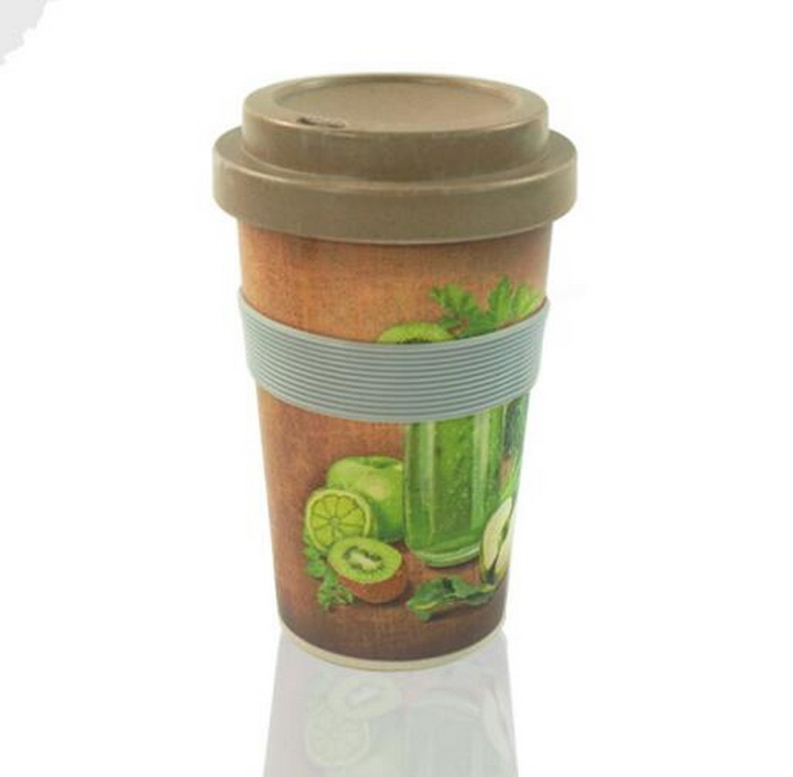 Чашка из бамбукового волокна 12 oz с крышкой
